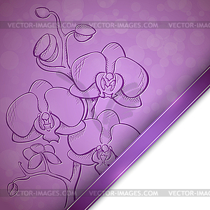 Sketch orchid background - vector image