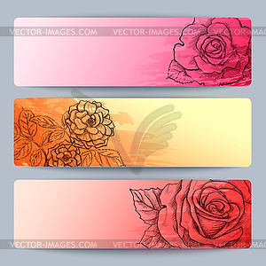 Floral banners - vector clip art