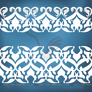 Seamless floral tiling borders - vector clipart