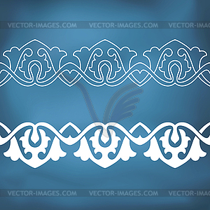 Seamless floral tiling borders - vector clip art