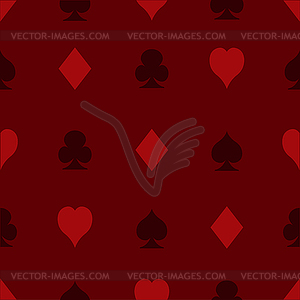 Seamless pattern with playing cards suits - vector image