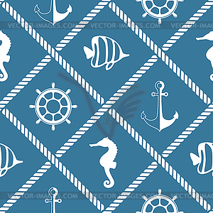 Seamless nautical rope pattern - vector image