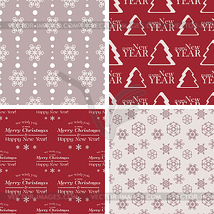 Seamless tiling patterns - christmas backgrounds - vector clipart