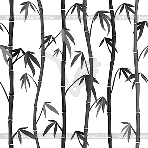 Seamless background with bamboo stems - vector image