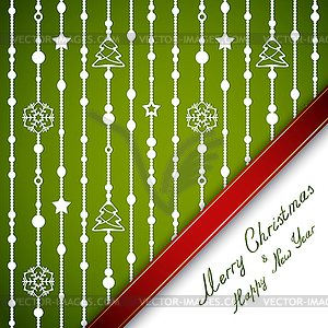 Merry Christmas card with stars and snowflakes - vector image