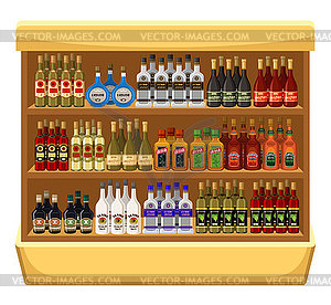 Shop alcoholic beverages - vector image