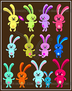 Bunnies - royalty-free vector clipart