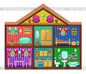 House in cut - vector clipart / vector image