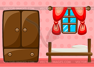 Bedroom. Interior - vector clip art