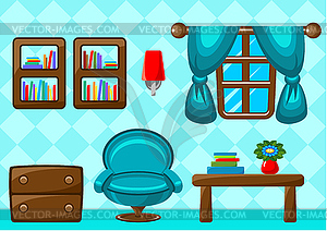 Interior dining room - royalty-free vector clipart