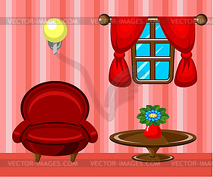 Interior dining room - vector image