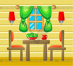 Dining room interior - vector clipart