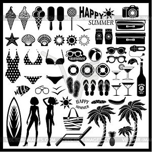 Beach icon set - vector clip art
