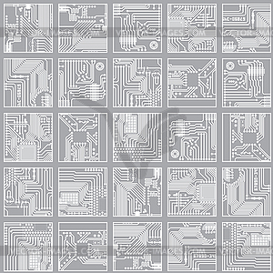 Seamless electronic pattern. Computer circuit - vector EPS clipart