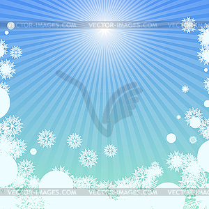 Winter background with sunlight - vector image