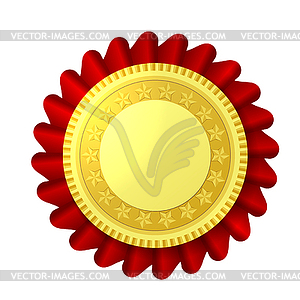 Red and gold rosette - vector clipart