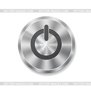 Metal round button on energy - vector image