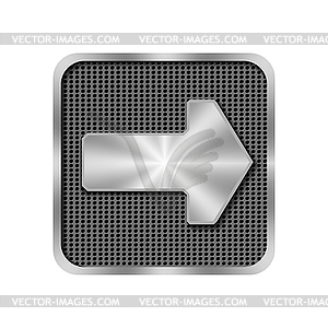 Metal arrow on background with holes - royalty-free vector image