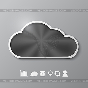 Abstract background with metallic cloud - storage - vector clip art