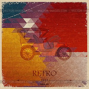 Abstract vintage background with retro automobile - vector image