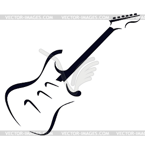 black and white guitar clipart