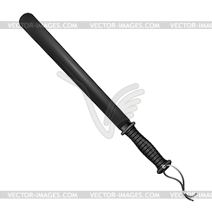 Black police baton - vector clip art