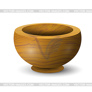 Деревянная чаша - клипарт в векторном виде