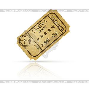 Vintage cinema ticket with reflection - vector clipart / vector image