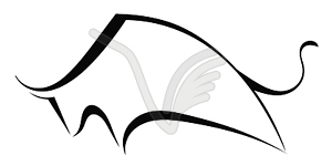 Black bull - vector clip art