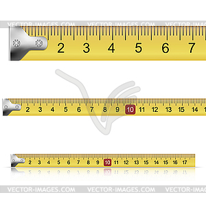 Set of measuring tapes - vector image