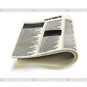 Old folded newspaper - vector clip art