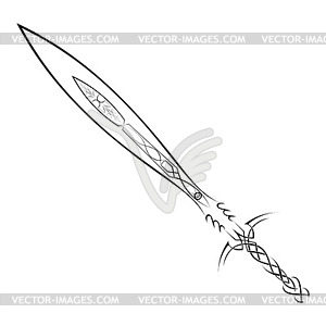 Tattoo sword - vector clip art