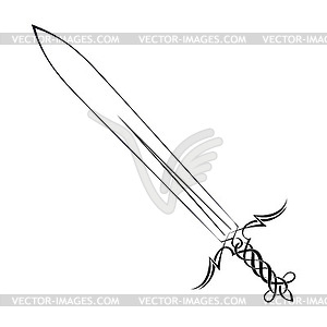 Tattoo sword - vector clipart / vector image