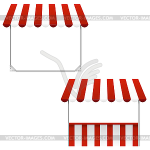 Set of striped awnings - vector clipart