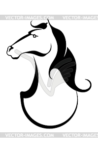 Black tattoo silhouette of horse - vector image