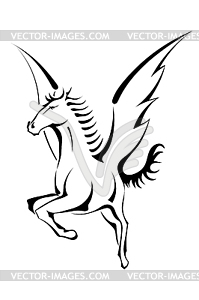 Black silhouette of Pegasus - vector clip art