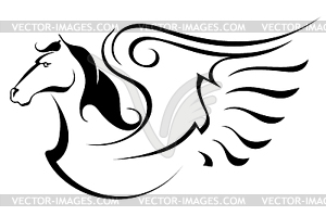 Silhouette of Pegasus - vector clipart