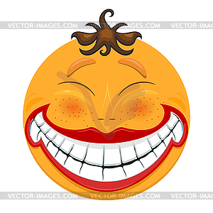 Strange smiling toothy smiley - vector clipart / vector image