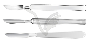 Set of medical scalpels - royalty-free vector clipart