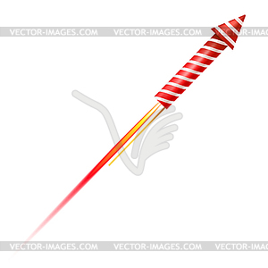 Flying fireworks rocket - vector image