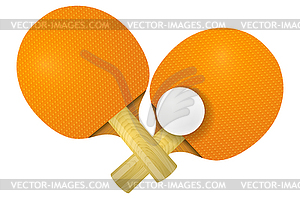 Two racket for table tennis - vector clip art