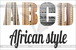 Letters of alphabet in African style - vector image