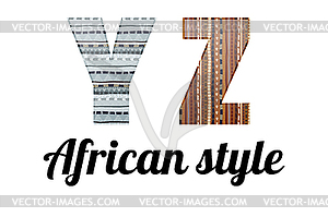 Alphabet. African style - vector clip art
