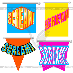 Set Cartoon scream! - vector clip art