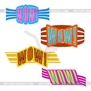 Cartoon wows! - color vector clipart