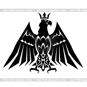 Black heraldic eagle crown - vector clip art