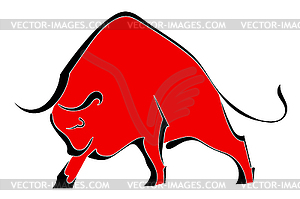 Red wild bull - vector clipart / vector image