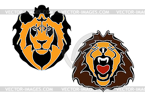 Cartoon lions head - vector clipart