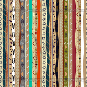 Seamless ethnic pattern with animals - vector image