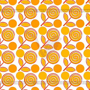 Seamless pattern with abstract flowers - vector image